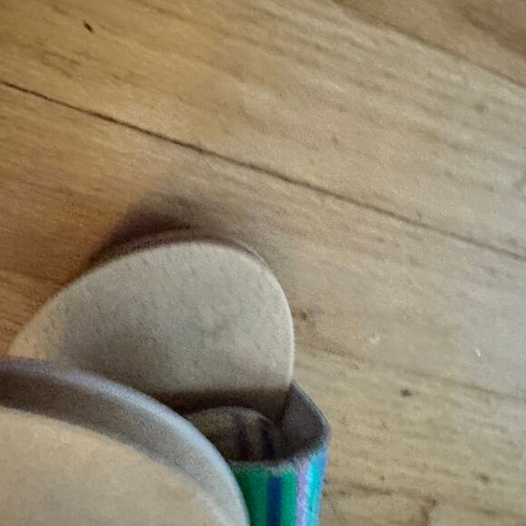 Dr. Scholls Original 10 Exercise Sandals Clogs Vintage Plaid Wooden Sole Italy - Picture 14 of 14